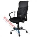 Fotel biurowy obrotowy z mechanizmem TILT Corfu Office Products, tkanina membranowa - siatka i ekoskóra czarny