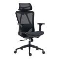 Fotel biurowy regulowany siatkowy z zagłówkiem Egina Office Products, obrotowy czarny