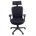 Fotel biurowy Santorini Office Products z zagłówkiem, obrotowy czarny