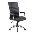 Fotel biurowy tapicerowany ekoskórą Ibiza Office Products, obrotowy z mechanizmem TILT czarny