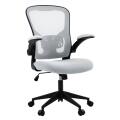 Fotel biurowy z siatkowym oparciem i piankowym siedziskiem Chios Office Products, obrotowy z mechanizmem motylkowym szary