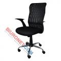Fotel biurowy z siatkowym oparciem Rhodos Office Products, obrotowy z mechanizmem TILT czarny