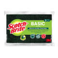 Gąbka do szorowania Scotch Brite Basic, prosta, zielona 3 sztuki