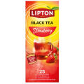 Herbata czarna Lipton Feel Good Selection Refresh Strawberry, aromatyzowana, torebki w kopertach 25 kopert