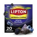 Herbata czarna Lipton Jeżyna i Borówka, aromatyzowana, torebki piramidki 20 torebek
