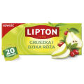 Herbata owocowa Lipton Gruszka i Dzika Róża, torebki ze sznureczkami 20 torebek
