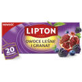Herbata owocowa Lipton Owoce Leśne i Granat, torebki ze sznureczkami 20 torebek