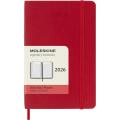 Kalendarz książkowy format 9x14 cm dzienny 2027 Moleskine Classic Planner Pocket, oprawa miękka scarlet red