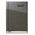 Kalendarz książkowy format A5 rozkład dzienny 2027 Michalczyk i Prokop Senator T-240K, registry wycinane szara okładka
