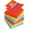 Karteczki harmonijkowe Post-it Super Sticky Z-Notes 76 x 76 mm, kolekcja Playful, 3 kolory bloczków 6 x 90 kartek