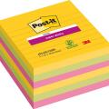 Karteczki samoprzylepne Post-it Super Sticky 101 x 101 mm, kolekcja Carnival, 3 kolory bloczków w linie 6 x 90 kartek