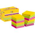 Karteczki samoprzylepne Post-it Super Sticky 47,6 x 47,6 mm, kolekcja Carnival, 3 kolory bloczków 12 x 90 kartek