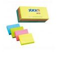 Karteczki samoprzylepne Stick'n 38 x 51 mm, 4 kolory neonowe 12 x 100 kartek