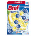Kostka toaletowa Bref Power Aktiv Lemon 50 g, zawieszka do WC 3 sztuki