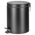 Kosz metalowy ze stopką i wolnoopadającą klapą Donau Home 20L, okrągły czarny