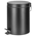 Kosz metalowy ze stopką i wolnoopadającą klapą Donau Home 3L, okrągły czarny
