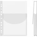 Koszulki poszerzane z klapką Office Products A4 / 180 mikronów, krystaliczne, na katalogii, grube i mocne, w folii 10 sztuk