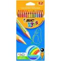 Kredki ołówkowe BIC Kids Tropicolors, w oprawie z żywicy syntetycznej 12 kolorów