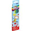 Kredki ołówkowe drewniane Fiorello Super Soft, trójkątne 6 kolorów