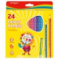 Kredki ołówkowe drewniane KEYROAD Colour Pencils, trójkątne 24 kolory