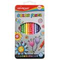 Kredki ołówkowe drewniane KEYROAD Colour Pencils w metalowym pudełku, trójkątne 12 kolorów