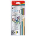 Kredki ołówkowe drewniane KEYROAD Metallic Colour Pencils, trójkątne 12 kolorów