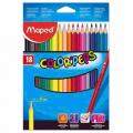 Kredki ołówkowe drewniane Maped Color'Peps, trójkątne 18 kolorów