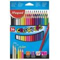 Kredki ołówkowe drewniane Maped Color'Peps, trójkątne 36 kolorów