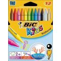 Kredki świecowe BIC Kids Plastidecor, okrągłe 12 kolorów