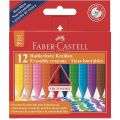 Kredki świecowe Faber Castell, trójkątne i grube 12 kolorów