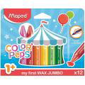 Kredki świecowe Maped ColorPeps Wax Jumbo, trójkątne i grube 12 kolorów