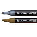 Marker olejowy pernamentny Donau D-Oil, okrągła końcówka 2,2 mm, tusz wodoodporny do renowacji napisów na nagrobkach srebrny i złoty