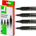Markery do flipchartów Q-Connect z okrągłą końcówką 2-3mm 4 kolory