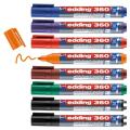 Markery suchościeralne Edding E-360, do białych tablic, okrągła końcówka 1,5-3 mm, kartonik 8 kolorów