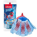 Mop paskowy Vileda Supermocio Velour 3xAction, zapasowy wkład z mikrofibry niebieski