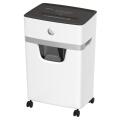 Niszczarka HP OneShred 15CC, tnie do 15 kartek na ścinki, mobilna do małego biura, jasnoszara ścinki 4 x 35 mm