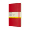 Notes Moleskine Classic L 13x21 cm, 192 strony w kratkę, miękka oprawa z gumką czerwony