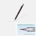 Ołówek automatyczny z gumką i miękkim uchwytem Rotring Tikky precyzyjny, grafit 0.5 mm bordowa obudowa