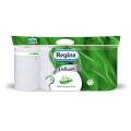 Papier toaletowy 3-warstwowy Regina Delicate Odświeżający Aloes 18 m, standardowe białe rolki premium z celulozy 8 rolek x 150 listków