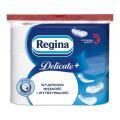Papier toaletowy 4-warstwowy Regina Delicate+ 12,5 m, standardowe białe rolki premium z celulozy 9 rolek x 100 listków