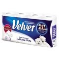 Papier toaletowy Velvet Delikatnie Biały, standardowy biały papier celulozowy, 3-warstwowy 8 rolek