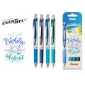 Pióro kulkowe Pentel EnerGel BL77, automatyczne, żelowe, końcówka 0,7mm, 4 kolory
 błękitne ukojenie
