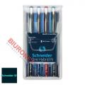 Pióro kulkowe ze skuwką Schneider One Hybrid N, zestaw w pudełku, końcówka igłowa 0,5 mm 4 kolory w etui
