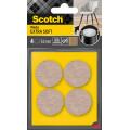 Podkładki wełniane Scotch Extra Soft, okrągłe 34 mm, samoprzylepne, beżowe 4 sztuki