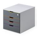 Pojemnik Durable Varicolor Safe, zamykana szafka z 4 szufladami 1 szuflada zamykana
