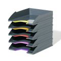 Półka na dokumenty Durable Varicolor A4, zestaw 5 tacek biurkowych kolor szary