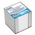 Przybornik plastikowy na kostkę karteczek nieklejonych Donau, papierowy notes biały 90 x 90 x 85 mm transparentny