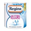 Ręcznik papierowy 3-warstwowy Regina Absorb, kuchenny biały papier celulozowy 1 rolka x 220 listków