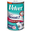 Ręczniki papierowe Velvet Boost!, kuchenne, biały papier celulozowy, 3-warstwowy 1 rolka x 300 listków