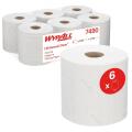 Ręczniki papierowe w rolce centralnie odwijane Kimberly-Clark WyPall L10 General Clean 7490, białe 1-warstwowe 6 rolek x 239,4 m